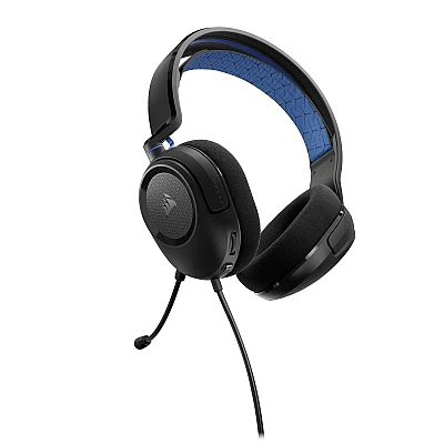 אוזניות גיימינג Corsair HS35 V2 צבע שחור/כחול – חיבור 3.5 מ"מ