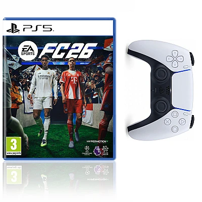 EA Sports FC 26 ל־PS5 + שלט DualSense לבן מקורי