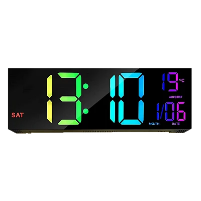 שעון קיר דיגיטלי עם תאורת RGB ושלט | Dragon GPDRA DCRGB שעון קיר דיגיטלי עם תאורת RGB ושלט | Dragon GPDRA DCRGB