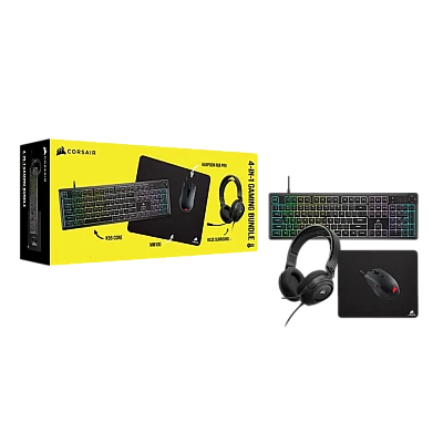 CORSAIR סט גיימינג 4-ב-1 - מקלדת + עכבר + אוזניות + משטח CORSAIR סט גיימינג 4-ב-1 - מקלדת + עכבר + אוזניות + משטח