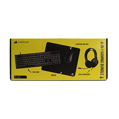 CORSAIR סט גיימינג 4-ב-1 - מקלדת + עכבר + אוזניות + משטח CORSAIR סט גיימינג 4-ב-1 - מקלדת + עכבר + אוזניות + משטח