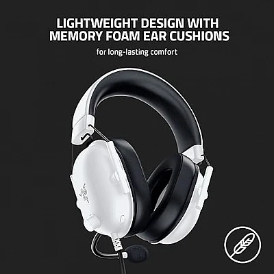 Razer BlackShark V2 X רייזר אוזניות גיימינג חוטיות (צבע לבן)