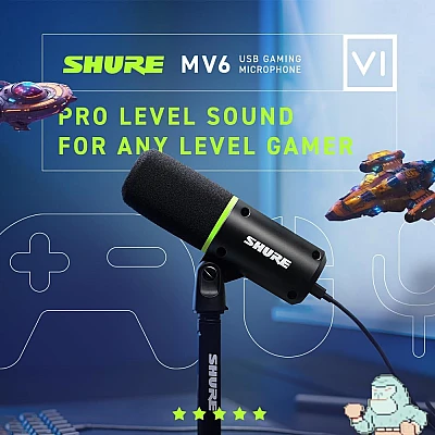 Shure MV6 – מיקרופון USB גיימינג מקצועי