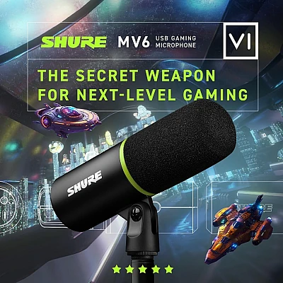 Shure MV6 – מיקרופון USB גיימינג מקצועי