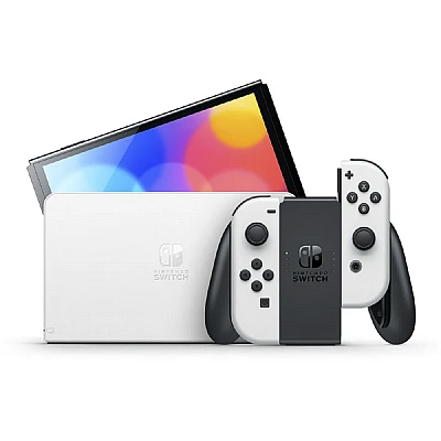 קונסולת Nintendo Switch OLED 64GB – נינטנדו סוויץ’ לבן כולל מגן מסך זכוכית