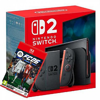 קונסולת משחק Nintendo Switch 2 256GB – אדום/כחול ומשחק FC 26 | יבוא מקביל קונסולת משחק Nintendo Switch 2 256GB – אדום/כחול ומשחק FC 26 | יבוא מקביל