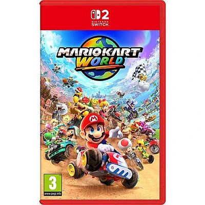 קונסולת משחק Nintendo Switch 2 256GB – אדום/כחול ומשחק Mario World Edition