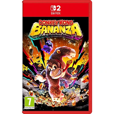 קונסולת משחק Nintendo Switch 2 256GB – אדום/כחול ומשחק Donkey Kong™ Bananza | יבואן רשמי