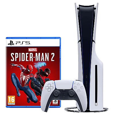 Sony PlayStation 5 1TB Slim Blu-ray Edition עם משחק Marvel's Spider-Man 2 
