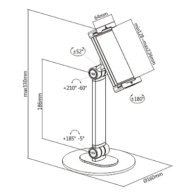 LUMI PAD30-01 – מעמד שולחני לטאבלטים עד 12.9 אינץ׳