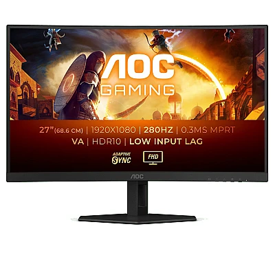 מסך גיימינג קעור AOC C27G4ZXE בגודל 27 אינץ' עם 280Hz