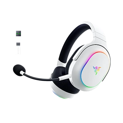 אוזניות גיימינג אלחוטיות Razer Barracuda X Chroma בצבע לבן