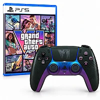 Grand Theft Auto VI ל-PS5 + בקר אלחוטי DualSense GTA VI Black Limited Edition