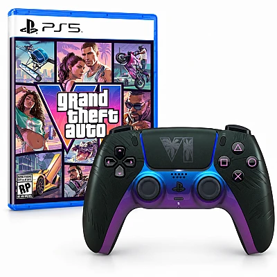 Grand Theft Auto VI ל-PS5 + בקר אלחוטי DualSense GTA VI Black Limited Edition