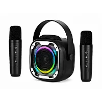ערכת קריוקי Livo Music עם 2 מיקרופונים ורמקול תאורה RGB