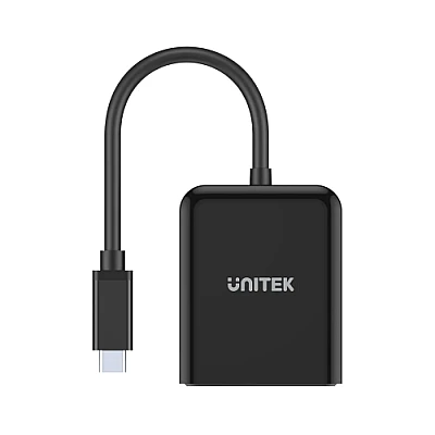מתאם USB-C ל-2×HDMI 2.0 ‏4K@60Hz עם MST – UNITEK V1408A (שחור)