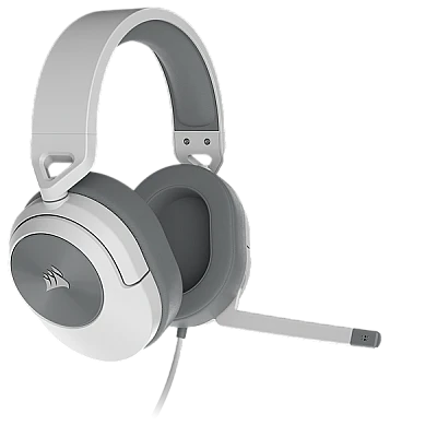  HS55 דגם Corsair אוזניות גיימינג חוטיות 3.5 מ"מ צבע לבן