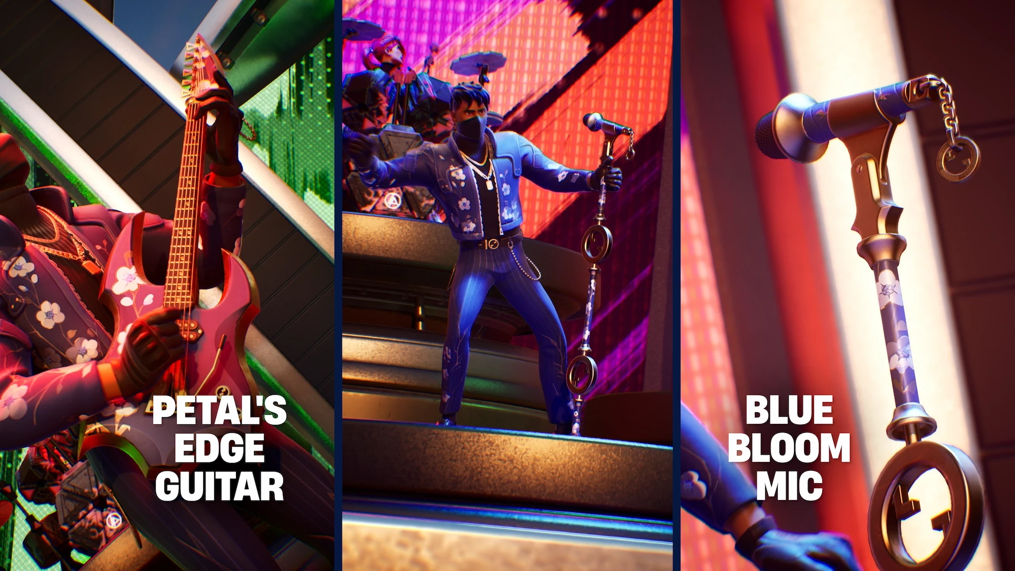 Fortnite Chaos Flowering – תלבושת פלורין (LEGO), תרמיל גב פרחוני נוצץ וסניקרס עלי כותרת