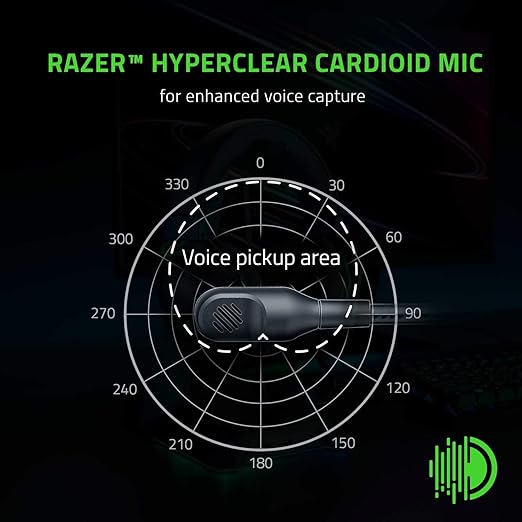 Razer BlackShark V2 X שחור – מבט צד ומבנה קל משקל