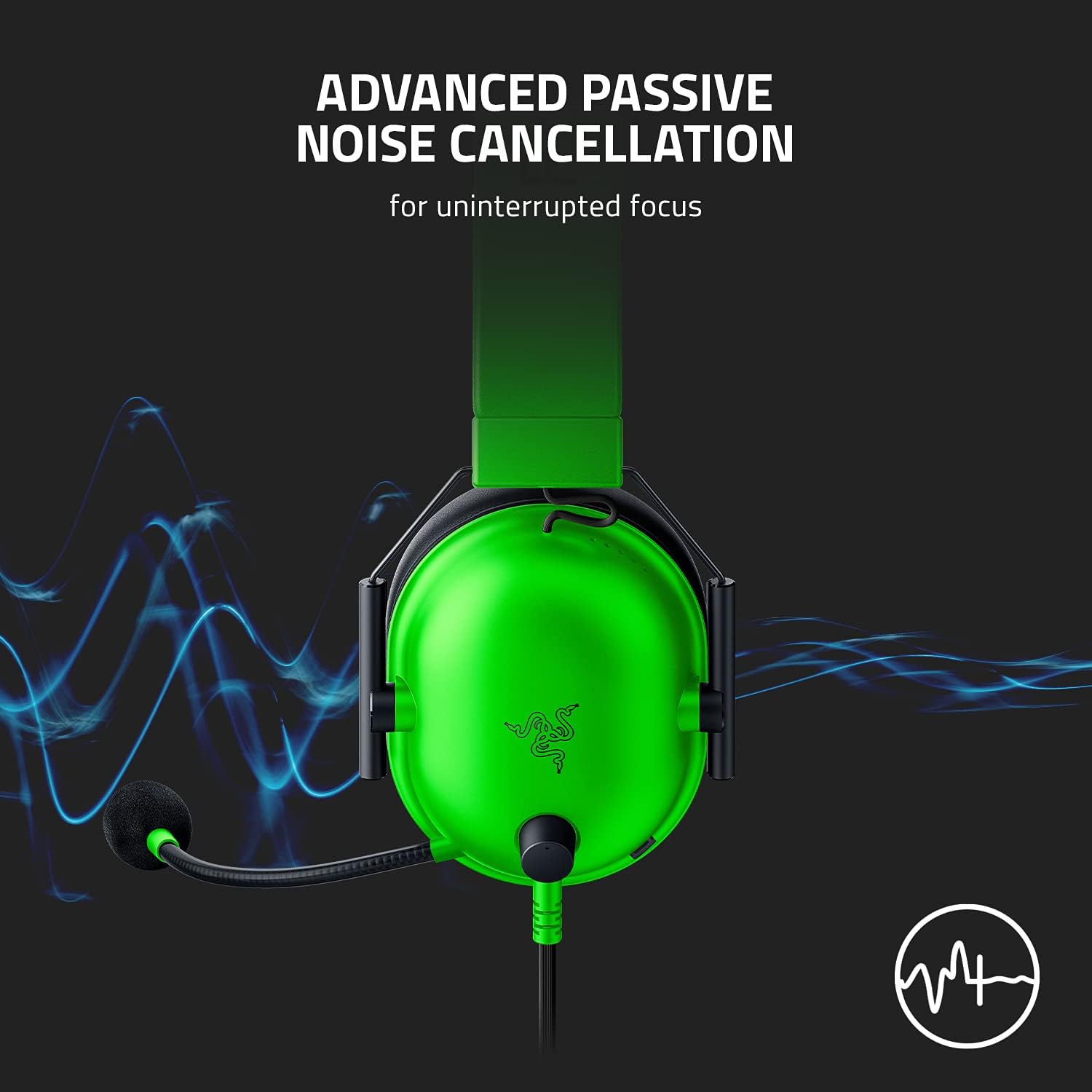 Razer BlackShark V2 X – ביטול רעשים פסיבי מתקדם