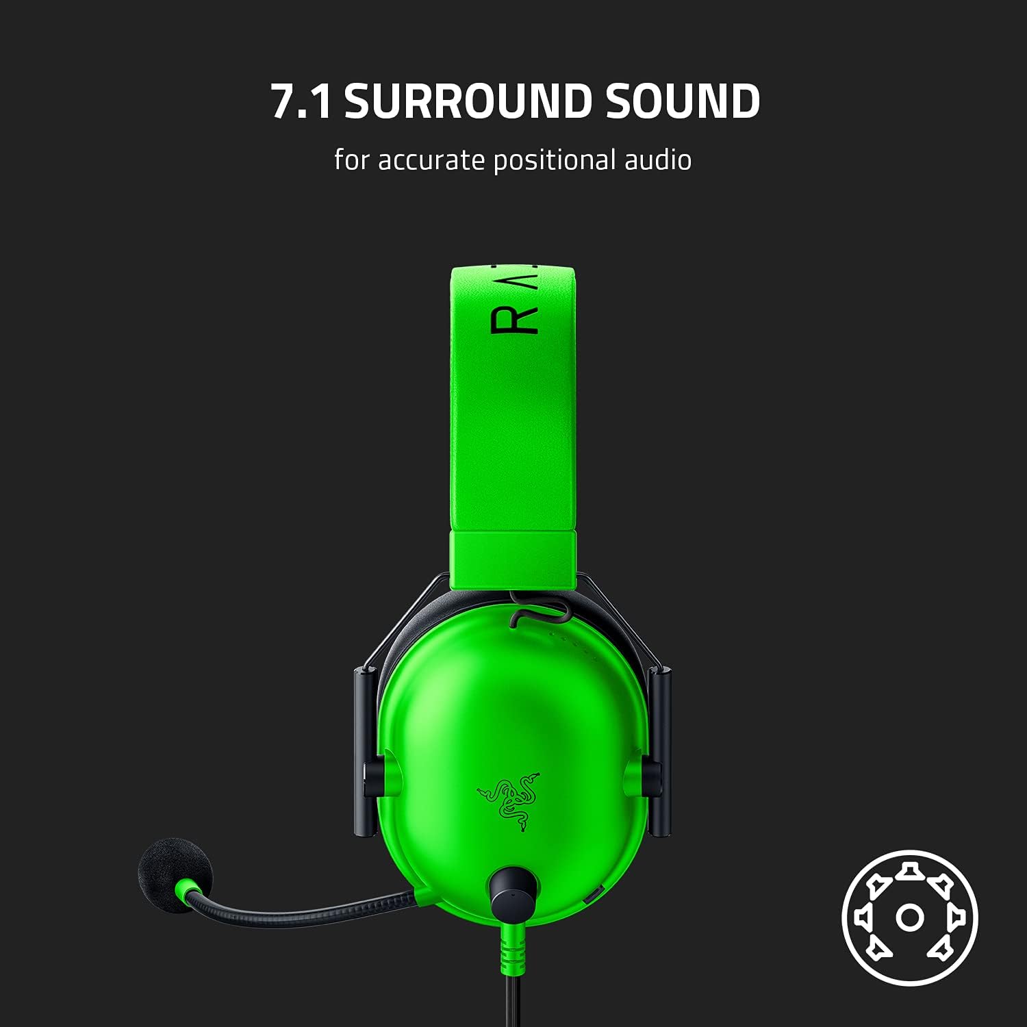 Razer BlackShark V2 X – סאונד היקפי 7.1