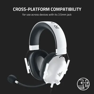 Razer BlackShark V2 X – תאימות רחבה בין פלטפורמות (חיבור 3.5 מ״מ)